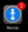 RecUp app icon with badge
