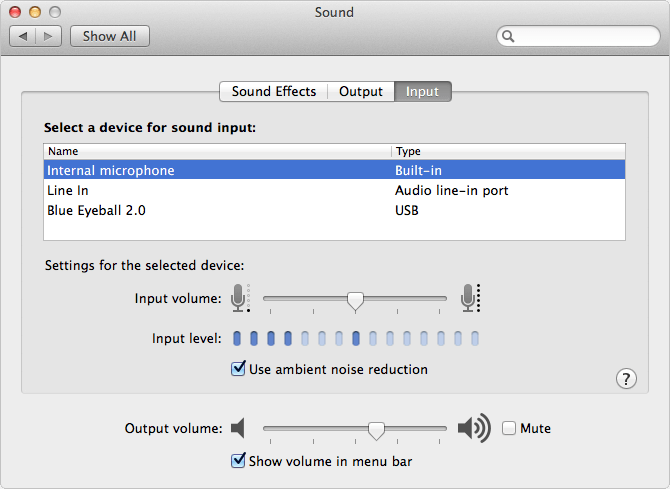 Choose input device