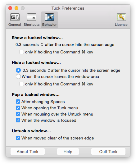 Tuck Behavior Preferences