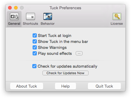 Tuck General Preferences